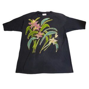 Palm Springs Yacht Club Vintage T-Shirt Black Green | Women's OS Made in USA 90s